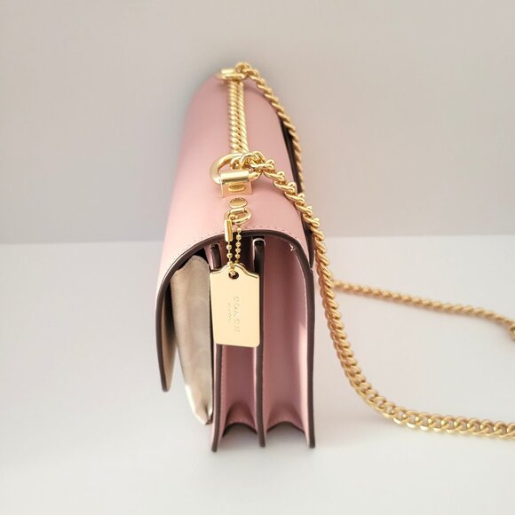 Coach CV978 Signature Klare Crossbody Leather Handbag Chalk Carnation - Picture 3 of 8